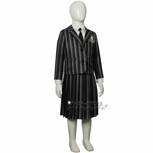 子供用 アダムス・ファミリー The Addams Family 風 ウェンズデー・アダムス Wednesday Addams 制服 コスプレ衣装  イベント ハロウィン